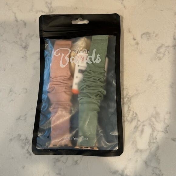 3 watch bands for you Apple Watch green pink and cream new - Picture 1 of 2